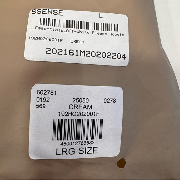 Fear Of God Essentials Hoodie Cream Size Large FOG Brand New NWT - Picture 10 of 11